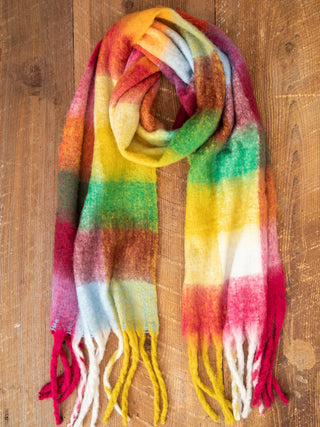 cuddle up cozy scarf- rainbow