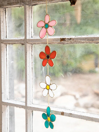 stained glass mobile - daisy