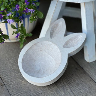 whitewashed bunny tray
