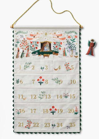 angel embroidered hanging advent calendar
