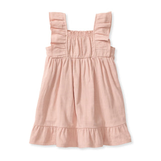 toddler girl check gauze organic pink dress