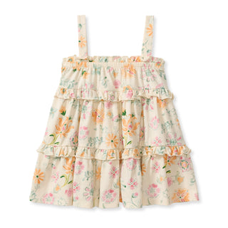 toddler girl mediterranean floral organic dress