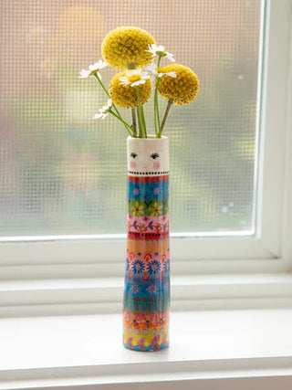 folk friend bud vase - folk lady