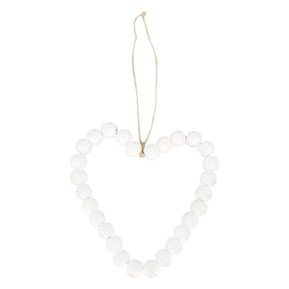 white beaded heart hanger