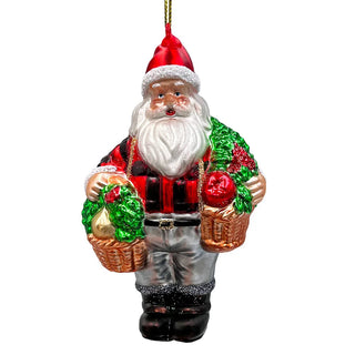 wholesome santa the vegetable farmer glass ornament