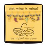 viva mexico wine charms, set of 6