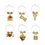 be my valentine wine charms, set of 6