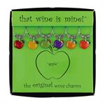 fruit, wine, and cheese inspired charms, set of 6 - assorted