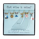 summer & ocean inspired wine charms, set of 6