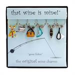 summer & ocean inspired wine charms, set of 6