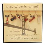 san francisco wine charms, set of 6