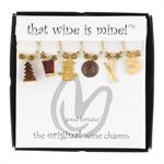good fortune wine charms, set of 6