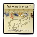 safari wine charms, set of 6