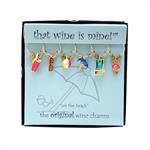 summer & ocean inspired wine charms, set of 6