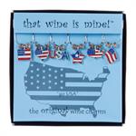 go USA wine charms, set of 6