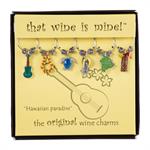 summer & ocean inspired wine charms, set of 6