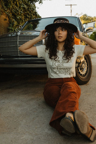 the older i get the fewer f's i give crew neck t-shirt