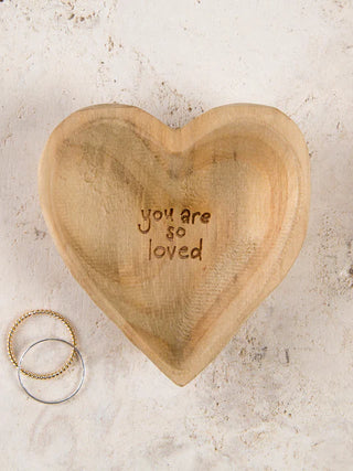 wooden heart trinket dish