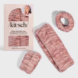 spa headband and wristlets 3 pc set - terracotta