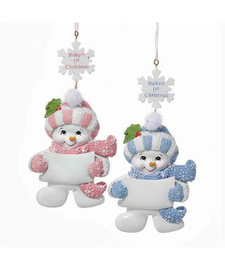 5.25" baby's 1st christmas snowman - assorted
