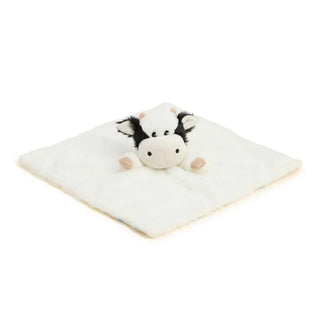 black and white cow lovies blanket