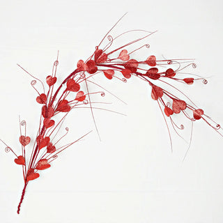 4 ft garland - glittered red hearts