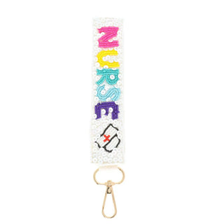 long strip lettering beaded keychain -nurse