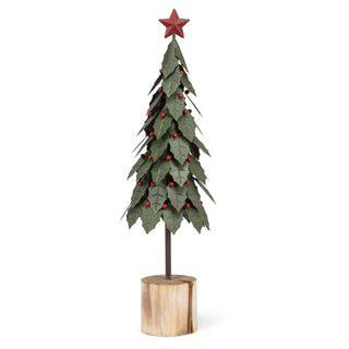holly tree on log base
