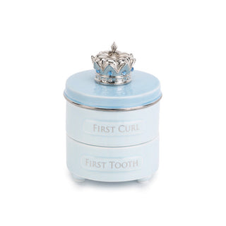blue prince crown first tooth & curl keepsake box