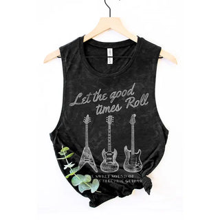 let the good times to roll guitar mineral graphic tank