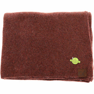 soft ribbed scarf - burnt henna