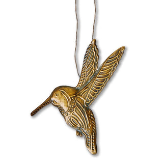 hummingbird stamped metal ornament