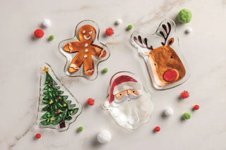 christmas glass tidbit plate - assorted