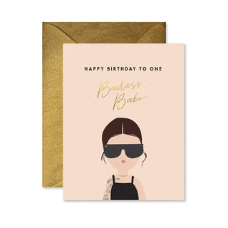 badass babe birthday greeting card