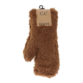 faux fur mittens - assorted