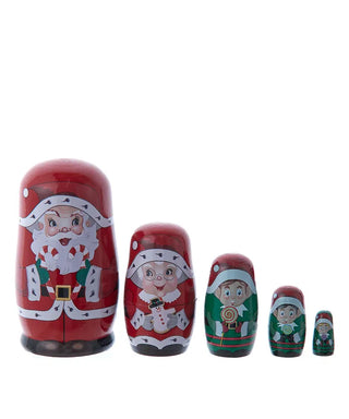 santa nesting doll set, set of 5