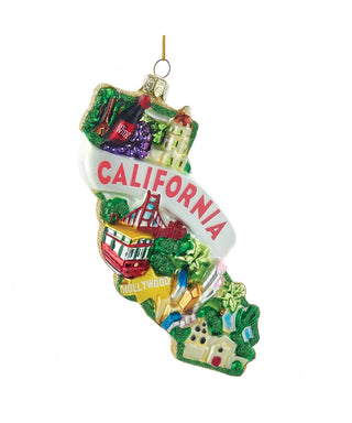 california cityscape glass ornament
