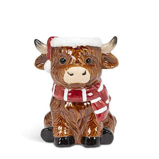 highland cow vase with scarf