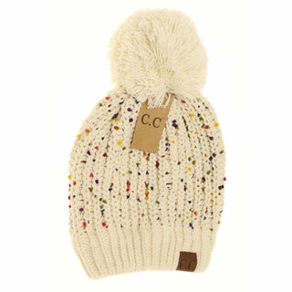 chenille confetti pom beanie - assorted