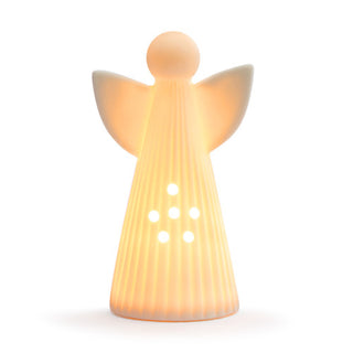 white LED ceramic angel figure - small
