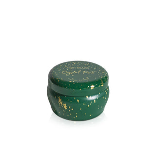 crystal pine glimmer mini tin candle