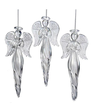 6" glass angel ornament - assorted