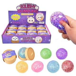 glitter bead filled dumpling squishy