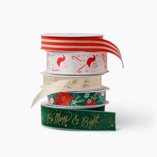 be merry & bright ribbon, set of 5