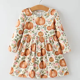 fall, thanksgiving, & halloween themed long sleeve dresses - assorted