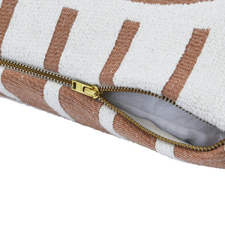 20" woven cotton reversible pillow with lines