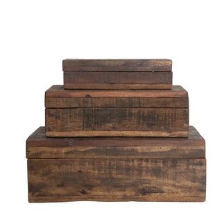 reclaimed wood boxes -assorted