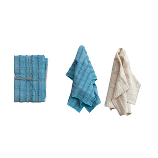 cotton dobby tea towels, set of 2