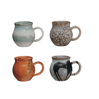 16 oz stoneware mug with tea bag - assorted