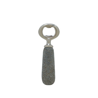 stainless steel & stone bottle opener